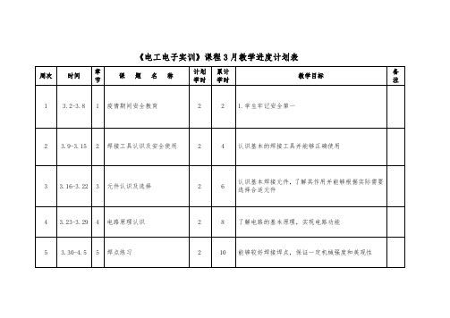 电工技术教学进度计划