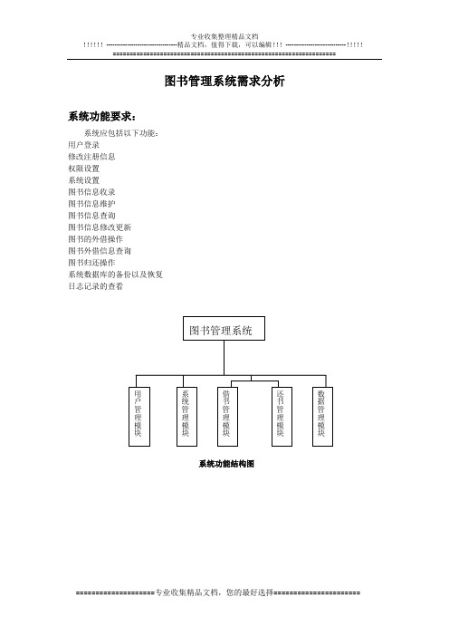 图书信息管理系统需求分析