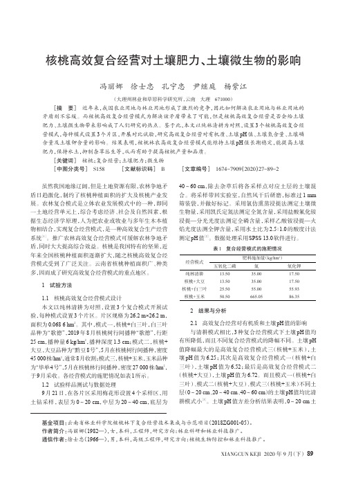 核桃高效复合经营对土壤肥力、土壤微生物的影响