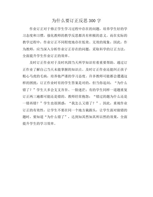 为什么要订正反思300字