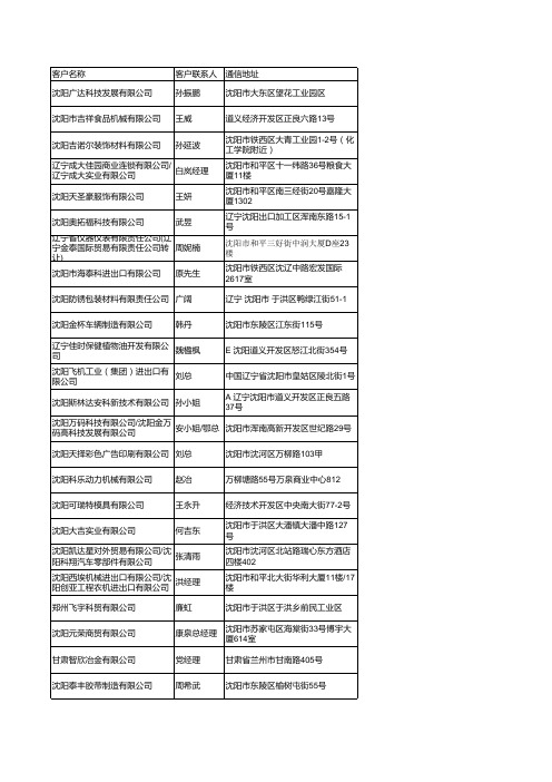 沈阳市合作客户名录