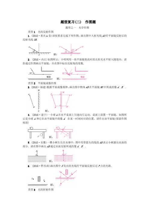 河北专版2018年秋中考物理总复习题型复习二作图题