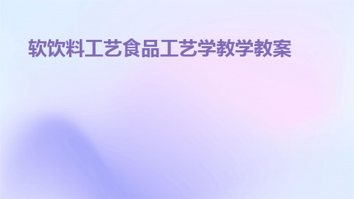 2024版软饮料工艺食品工艺学教学教案