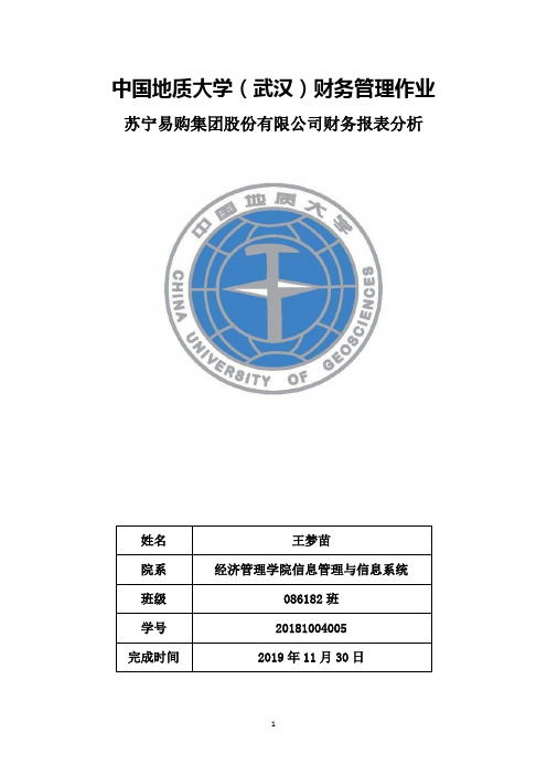 苏宁易购集团股份有限公司财务报表分析