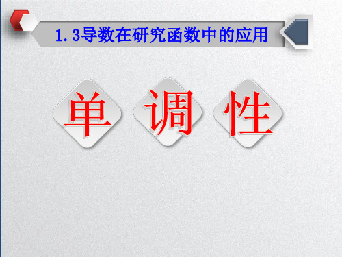 高中数学《导数在研究函数中的应用教学》公开课优秀课件