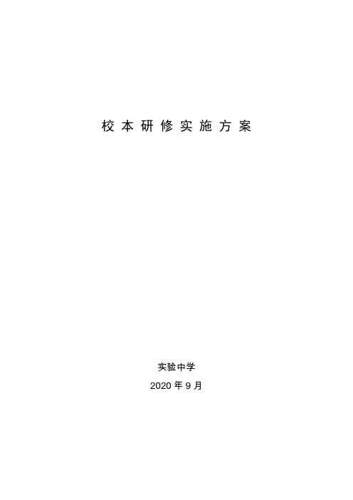 实验中学校本研修实施方案