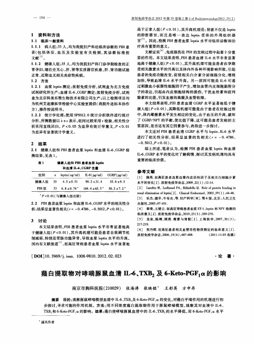 薤白提取物对哮喘豚鼠血清IL-6、TXB2及6-Keto—PGF1α的影响