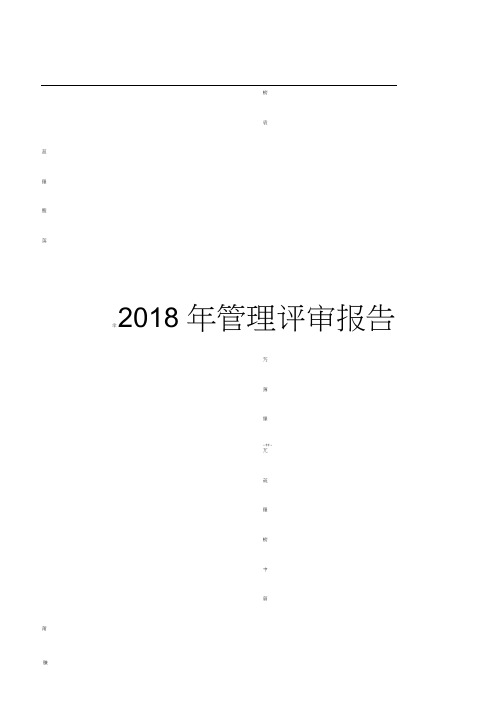 2018年检验检测机构管理评审报告