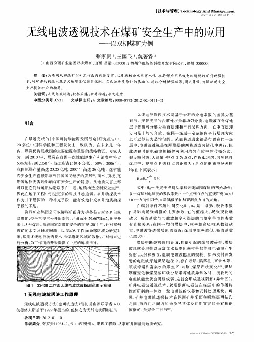 无线电波透视技术在煤矿安全生产中的应用——以双柳煤矿为例