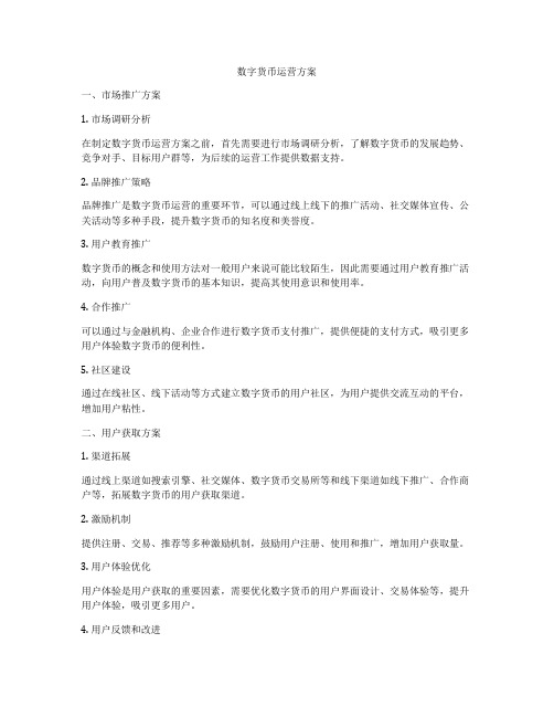 数字货币运营方案