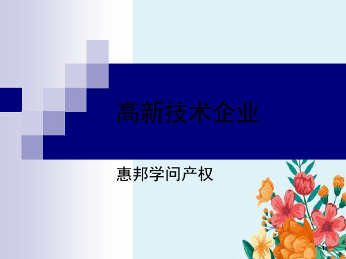 企业发展之路——高新技术企业篇课题