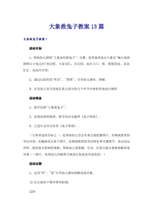 大象救兔子教案13篇