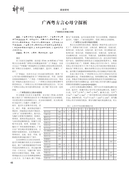 广西粤方言心母字探析