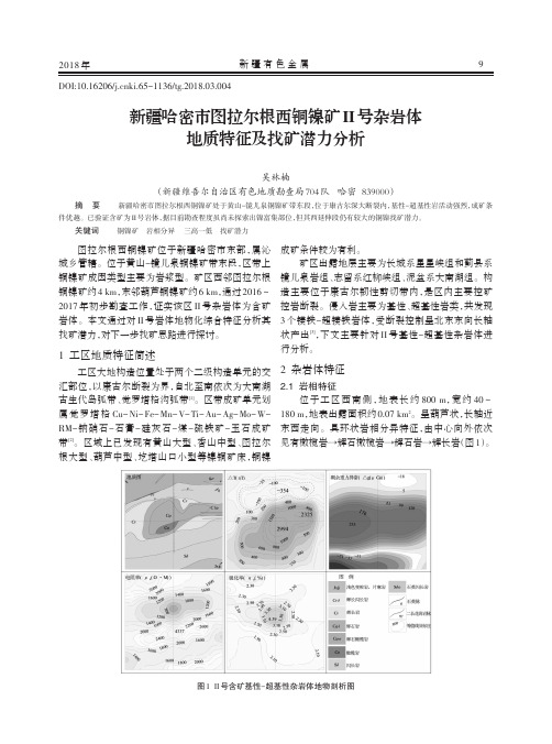 新疆哈密市图拉尔根西铜镍矿Ⅱ号杂岩体地质特征及找矿潜力分析