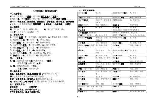 《出师表》知识点归纳