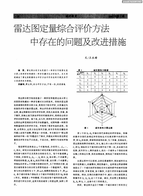 雷达图定量综合评价方法中存在的问题及改进措施