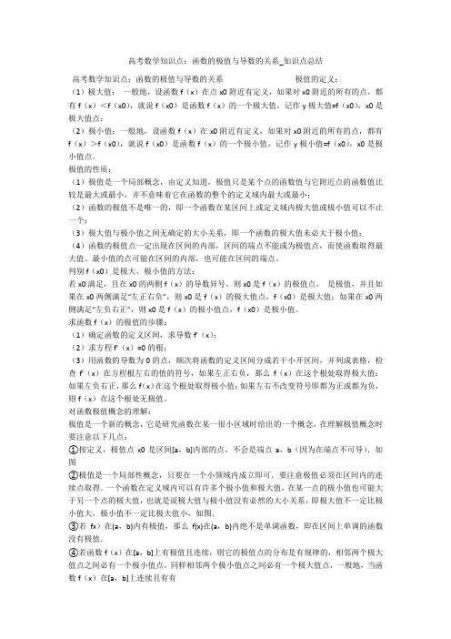 高考数学知识点：函数的极值与导数的关系_知识点总结 