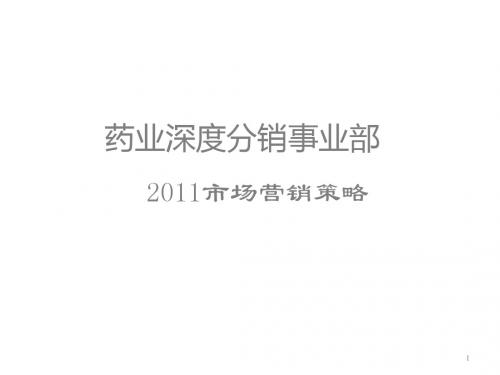 2011深度分销市场营销策略(免费)