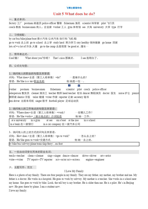 【精品】人教版六年级英语Unit5知识点总结