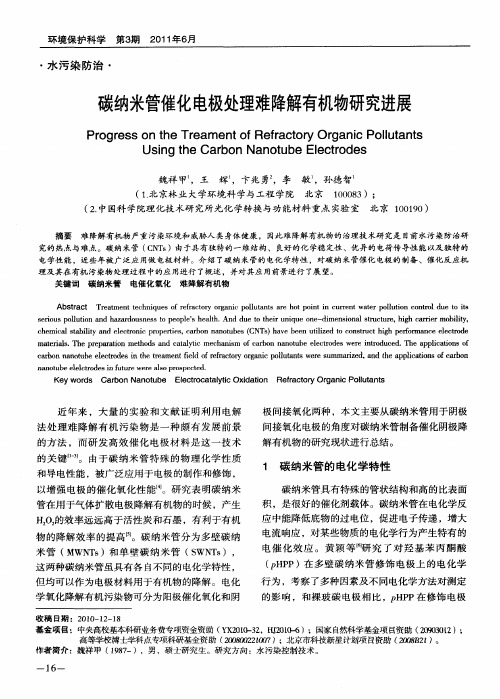 碳纳米管催化电极处理难降解有机物研究进展