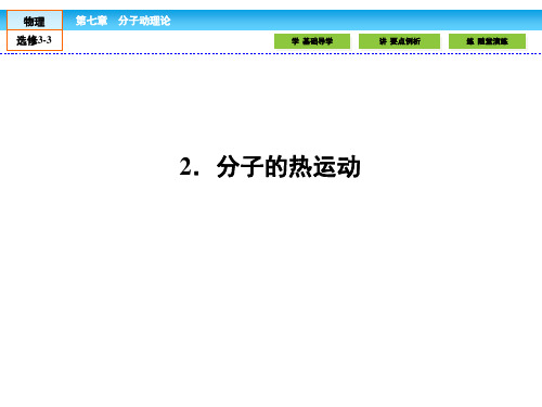 人教版高中物理选修3-3课件7.2分子的热运动