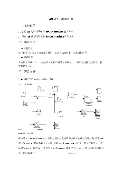 通信原理AM的调制和解调