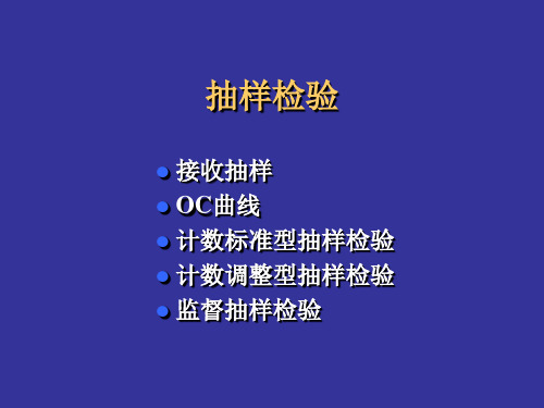 计数标准型与计数调整型抽样检验