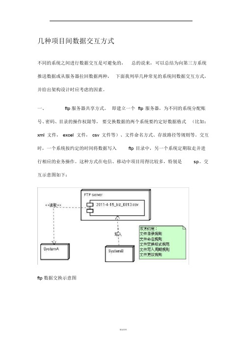 几种项目间数据交互方式