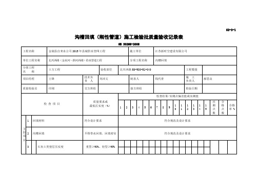 沟槽回填(刚性管道)施工检验批质量验收记录表4