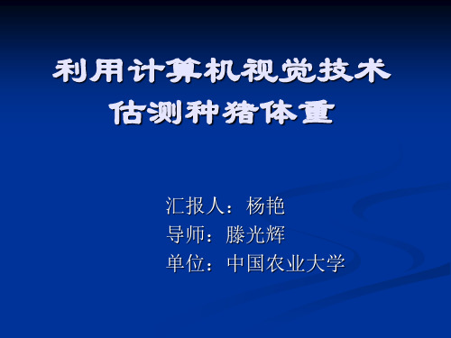 利用计算机视觉技术估测种猪体重