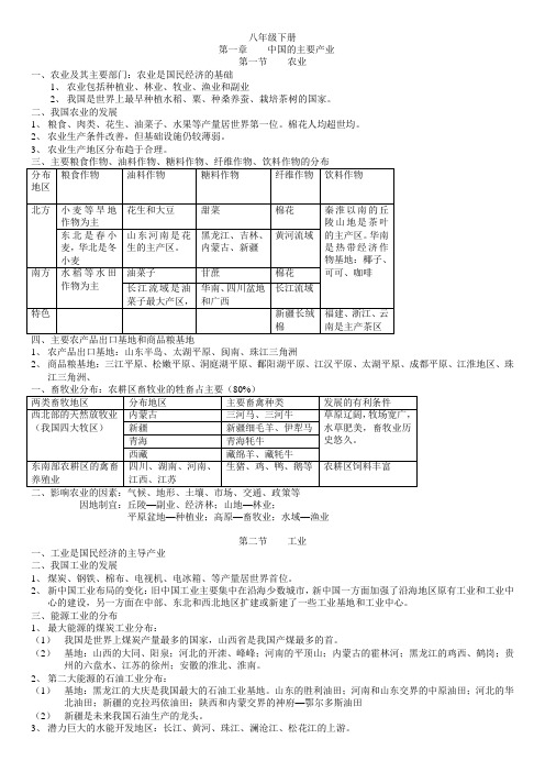 (完整版)八年级地理下册知识点总结(湘教版)