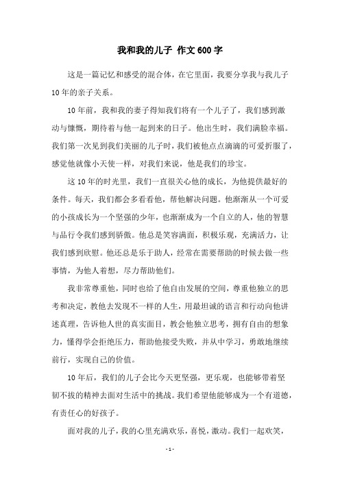 我和我的儿子 作文600字