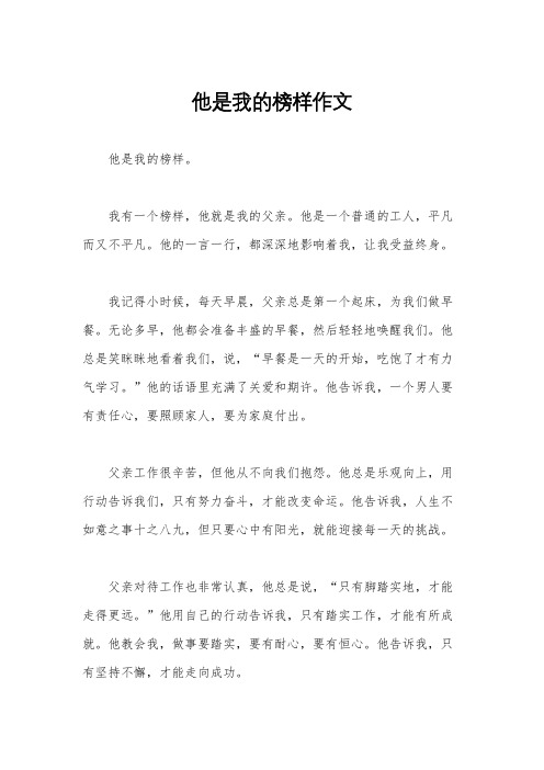 他是我的榜样作文