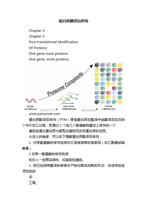 蛋白质翻译后修饰