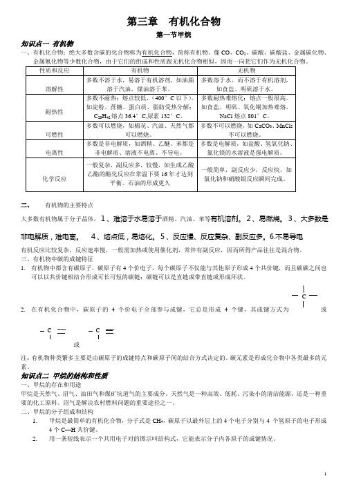 甲烷知识点