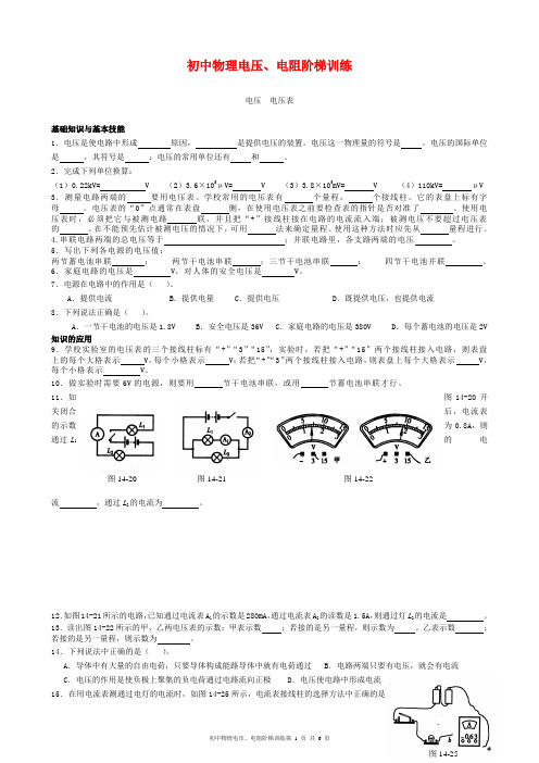 初中物理电压、电阻阶梯训练