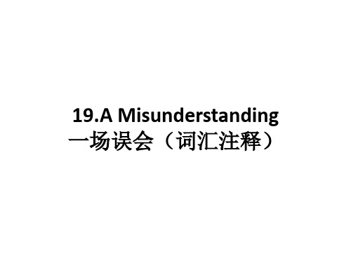 19.A Misunderstanding一场误会(词汇注释)