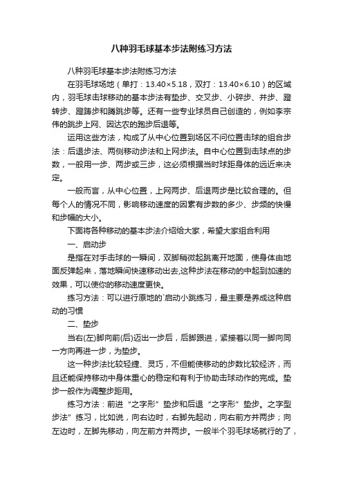 八种羽毛球基本步法附练习方法