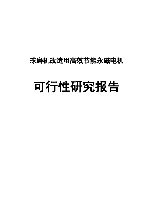 球磨机改造用高效节能永磁电机项目可行性研究报告