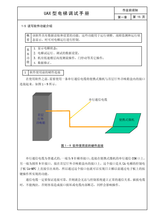 日立UAX电梯读写软件功能调试说明