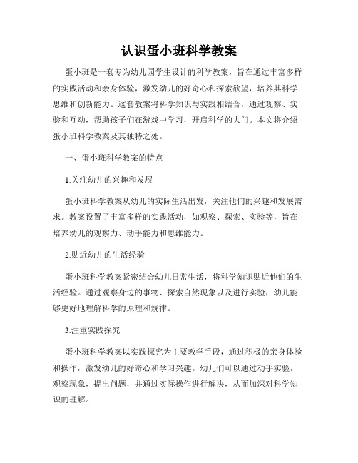 认识蛋小班科学教案