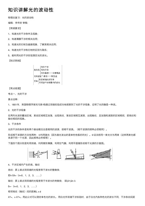 知识讲解光的波动性