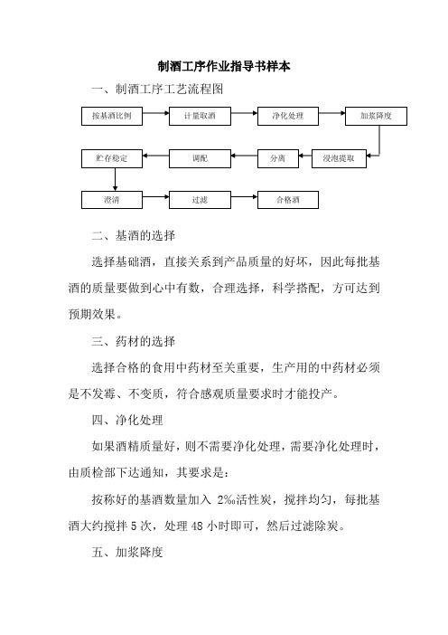 制酒工序作业指导书样本