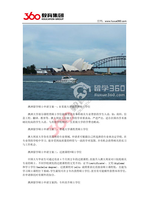 零中介留学:澳大利亚大学硕士申请