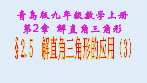 青岛版九年级数学上册 2.5解直角三角形的应用(3)课件(共18张PPT)