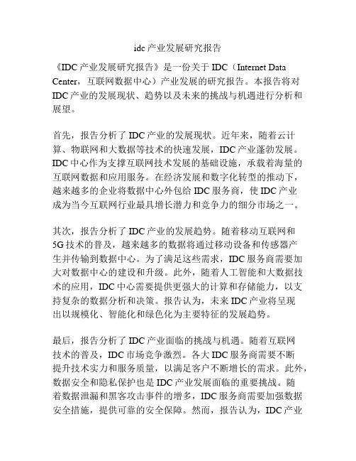 idc产业发展研究报告