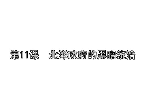 2018人教部编版八年级历史上册第11课 北洋政府的黑暗统治课件(共19张PPT)