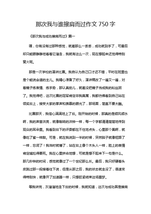 那次我与谁擦肩而过作文750字