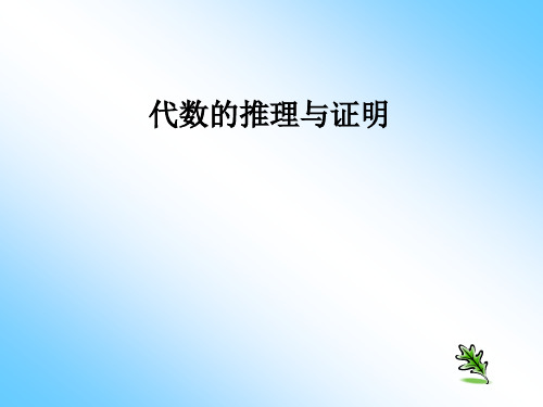 苏教版中考复习：《代数的推理与证明》课件