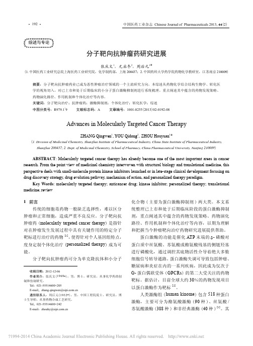 分子靶向抗肿瘤药研究进展_张庆文